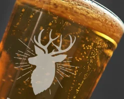 Verre à bière personnalisé prénom- Cerf