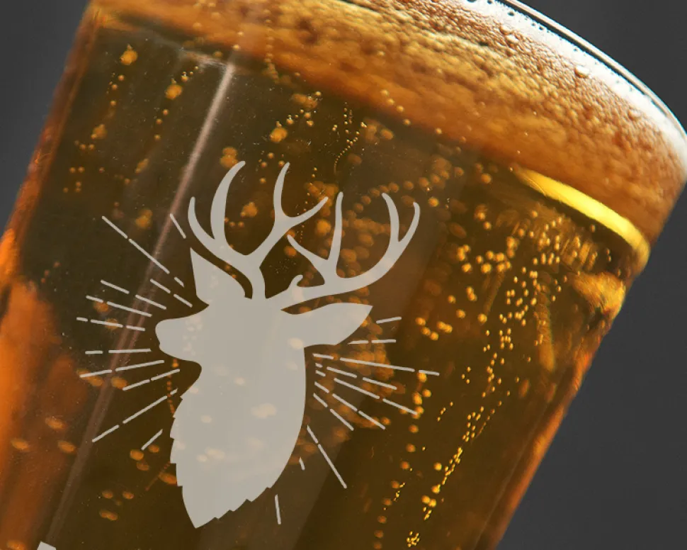 Verre à bière personnalisé prénom- Cerf