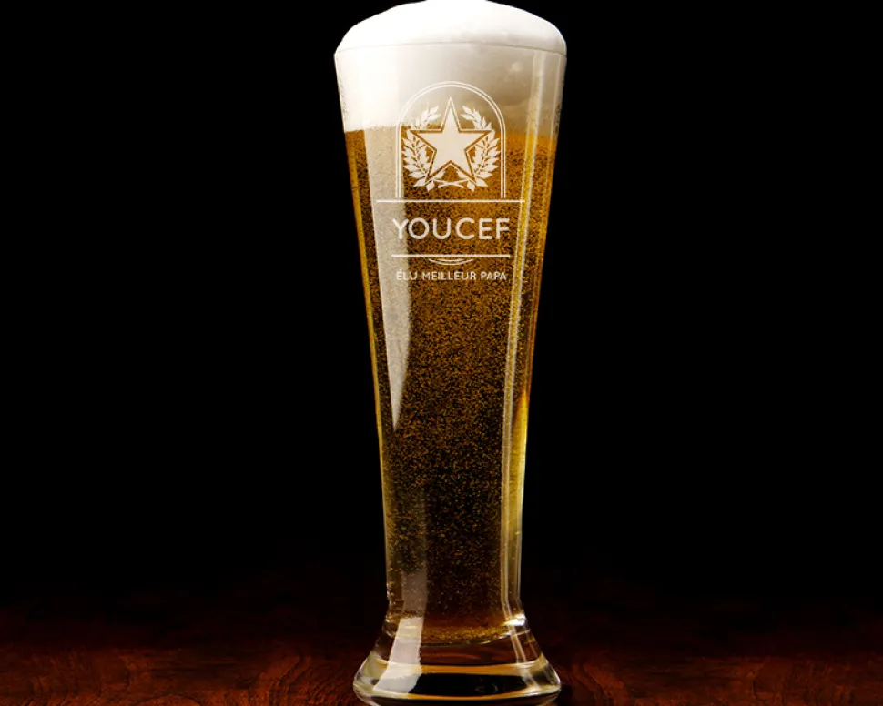 Verre à bière personnalisé anniversaire - Prénom et message