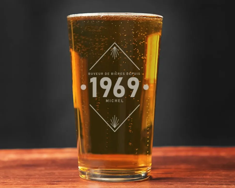 Verre à bière personnalisé anniversaire - Année