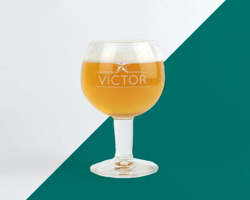 Verre à bière personnalisé ballon - Prénom