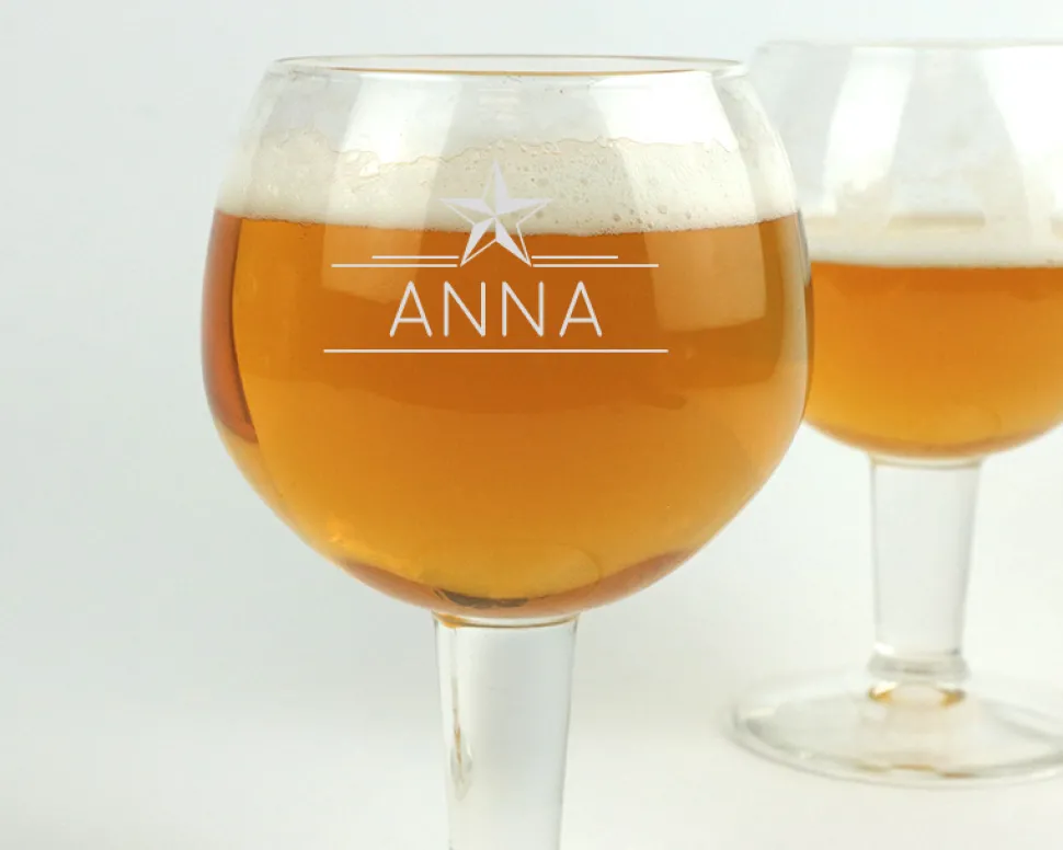 Verre à bière personnalisé ballon - Prénom