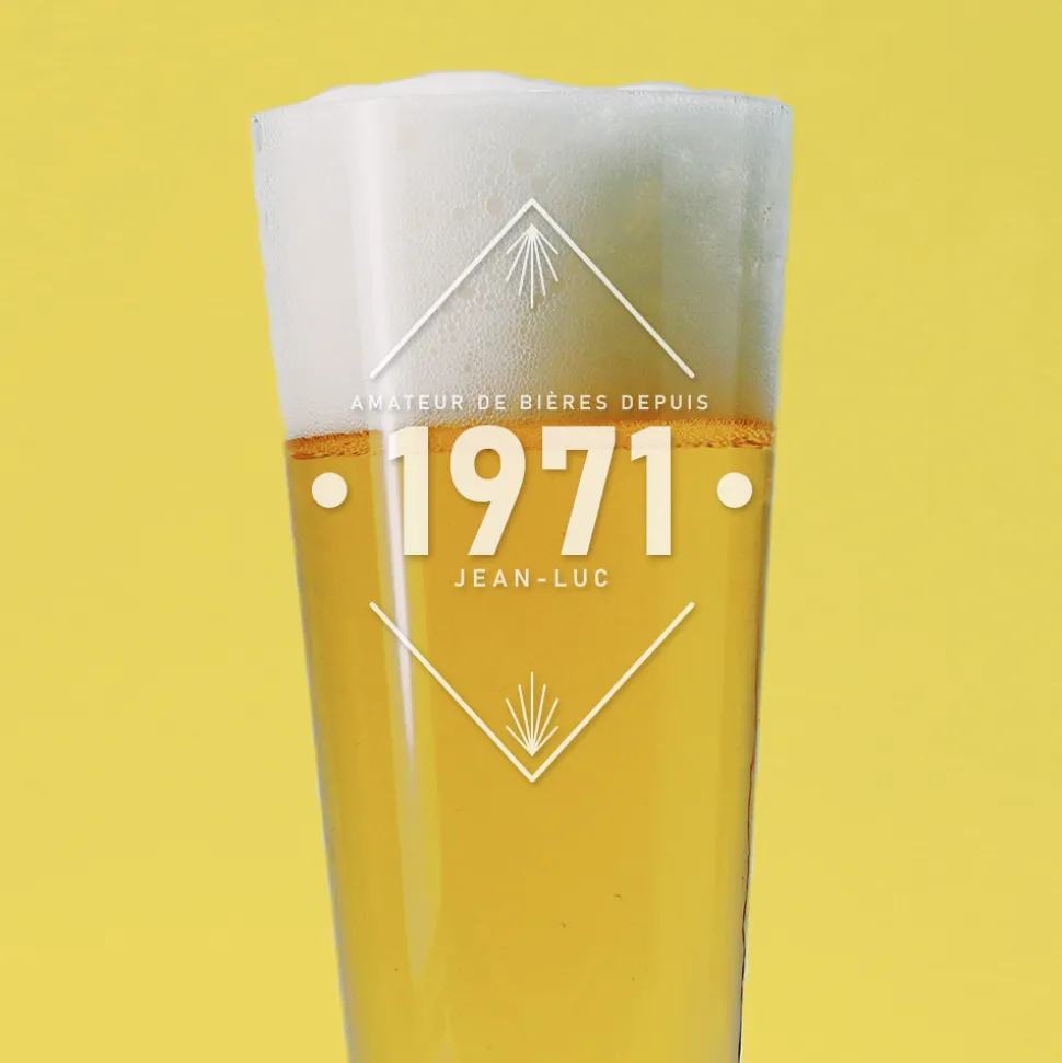 Verre à bière personnalisé flûte - Anniversaire