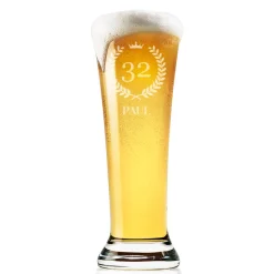 Verre à bière personnalisé flûte - Lauriers