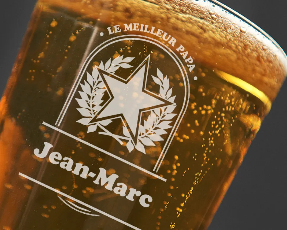 Verre à bière personnalisé prénom - Etoile