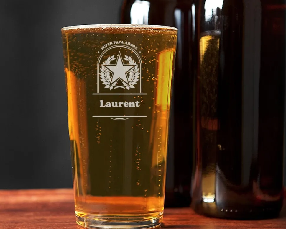 Verre à bière personnalisé prénom - Etoile