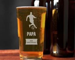 Verre à bière personnalisé prénom - Foot