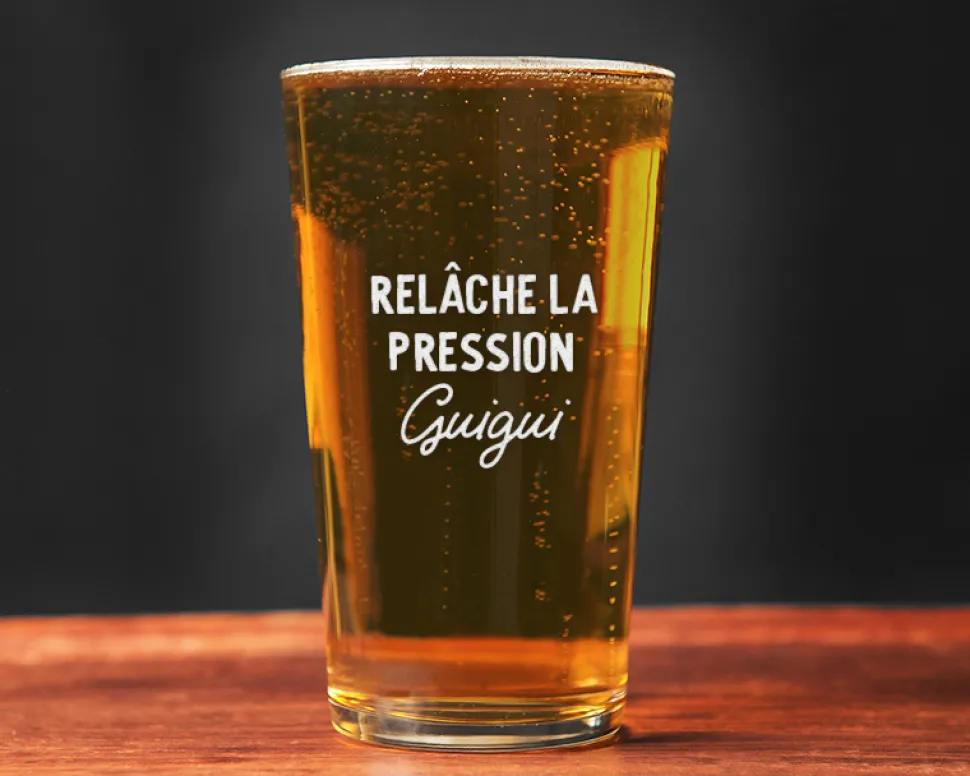 Verre à bière personnalisé pinte - Message
