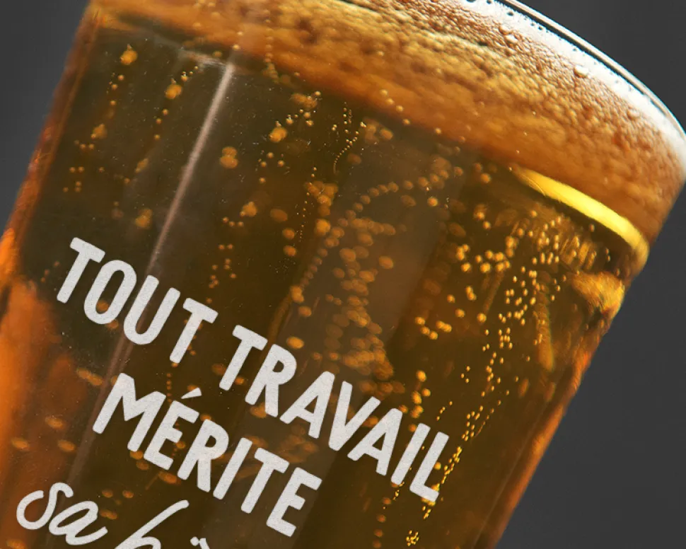 Verre à bière personnalisé pinte - Message