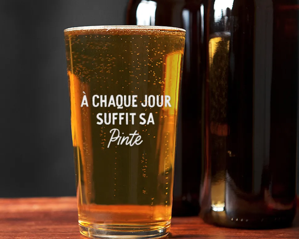 Verre à bière personnalisé pinte - Message