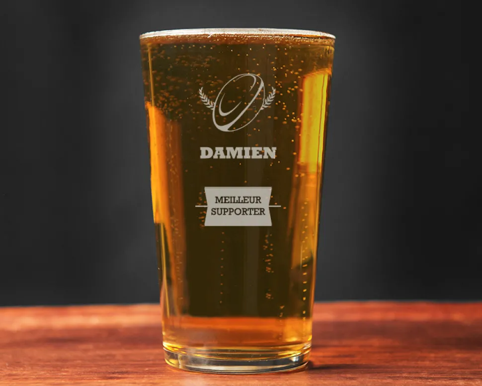 Verre à bière personnalisé pinte - Rugby