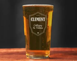 Verre à bière personnalisé prénom - Blason