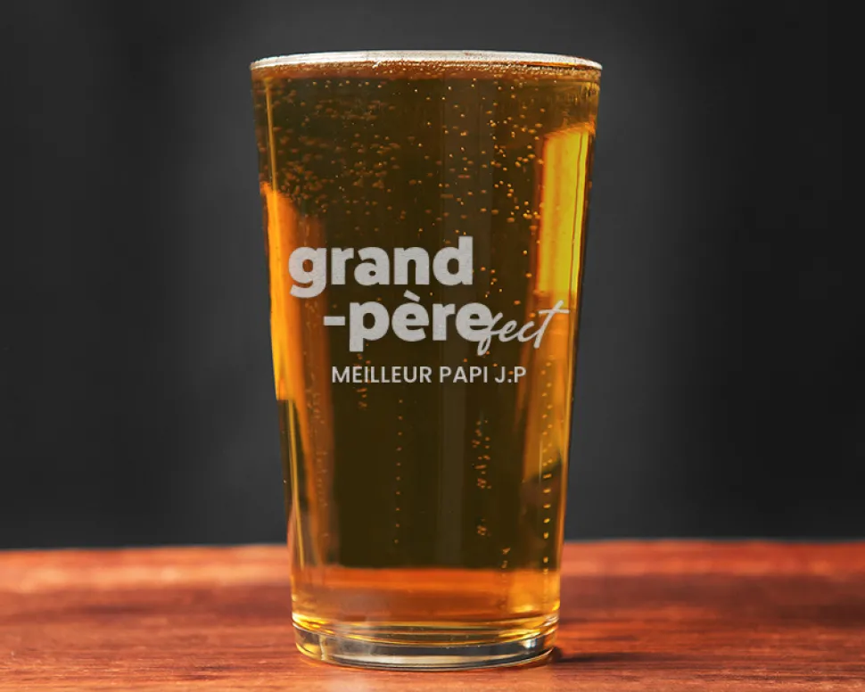 Verre à bière personnalisé pinte - Grand Père-fect