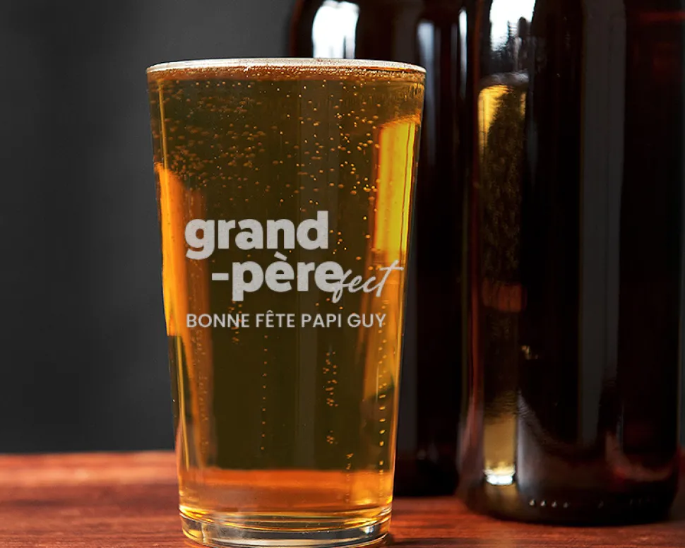 Verre à bière personnalisé pinte - Grand Père-fect