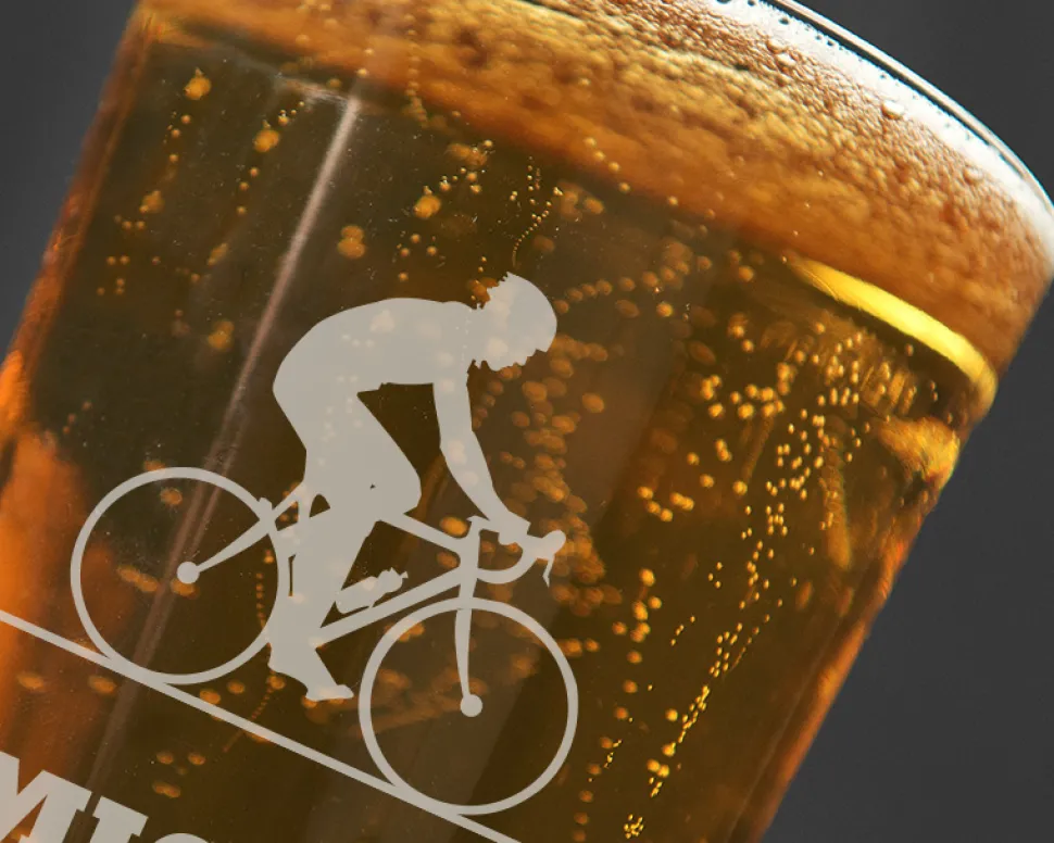 Verre à bière personnalisé prénom - Cyclisme