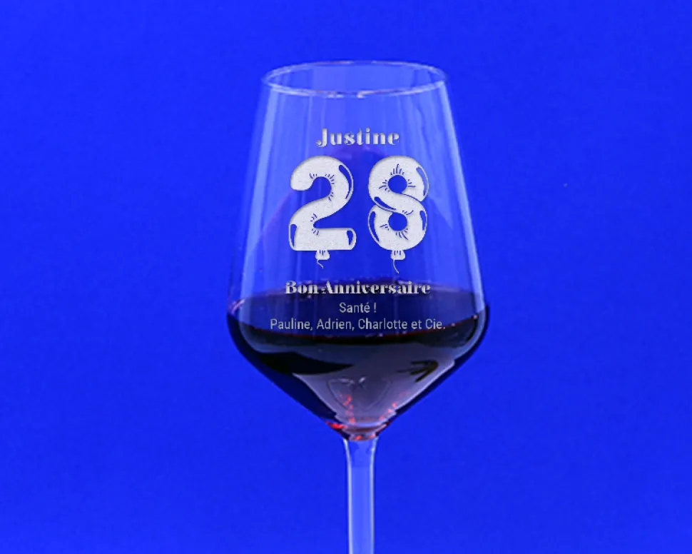Verre à vin personnalisable anniversaire - Ballons