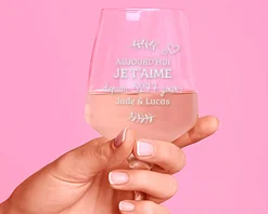 Verre à vin personnalisable - Aujourd'hui je t'aime depuis