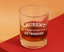 Verre à whisky personnalisé prénom - Bonne raison de trinquer